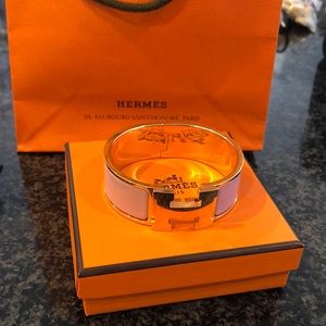 Hermes Clic Clac H Bracelet (pink/rose gold)(PM)